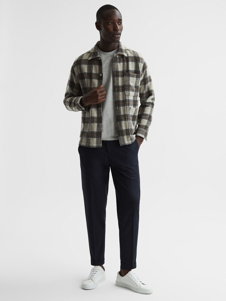 Reiss Grey Melange Si Slim Fit Crew Neck T-Shirt - Image 7 of 7