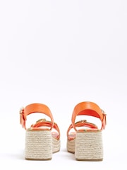 River Island Orange Girls Snaffle Trim Wedges - Image 2 of 4