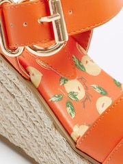River Island Orange Girls Snaffle Trim Wedges - Image 4 of 4