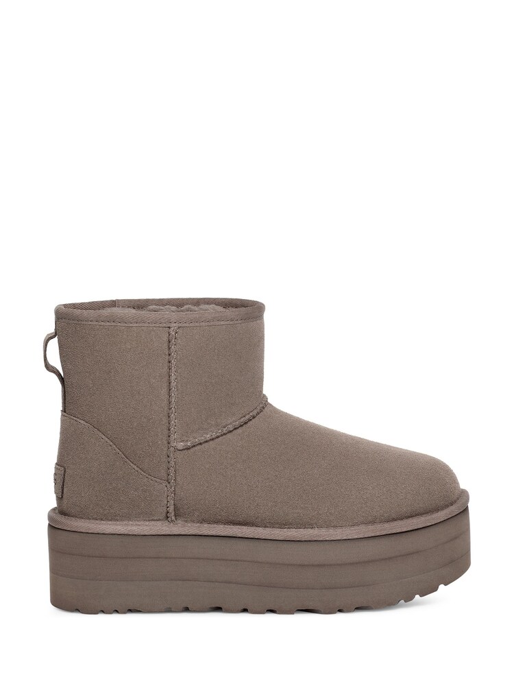 UGG Grey Classic Mini Platform Boots - Image 1 of 6