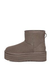 UGG Grey Classic Mini Platform Boots - Image 2 of 6