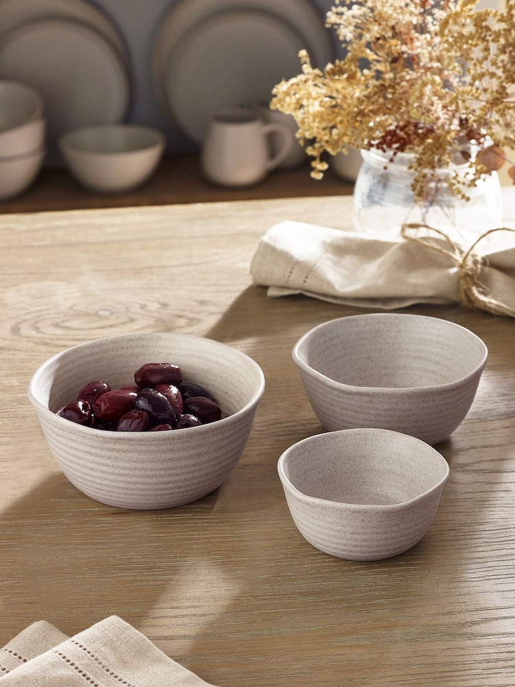 Set of 3 Natural Kya Stone Nibble and Dip Bowls - Image 1 of 4 Set of 3 Natural Kya Stone Nibble and Dip Bowls - Image 1 of 4