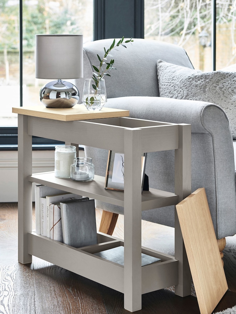 Dove Grey Malvern Large Side Table - Image 2 of 8 Dove Grey Malvern Large Side Table - Image 2 of 8