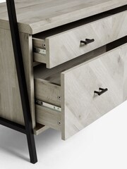Grey Bronx Chevron Oak Effect Storage Shelf - Image 3 of 7