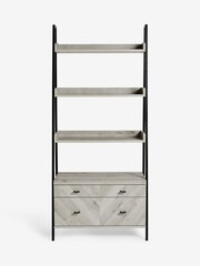 Grey Bronx Chevron Oak Effect Storage Shelf - Image 5 of 7