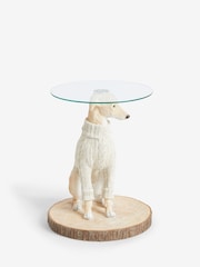 Natural Whippet Dog Glass Resin Side Table - Image 3 of 6