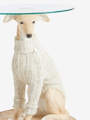 Natural Whippet Dog Glass Resin Side Table - Image 5 of 6