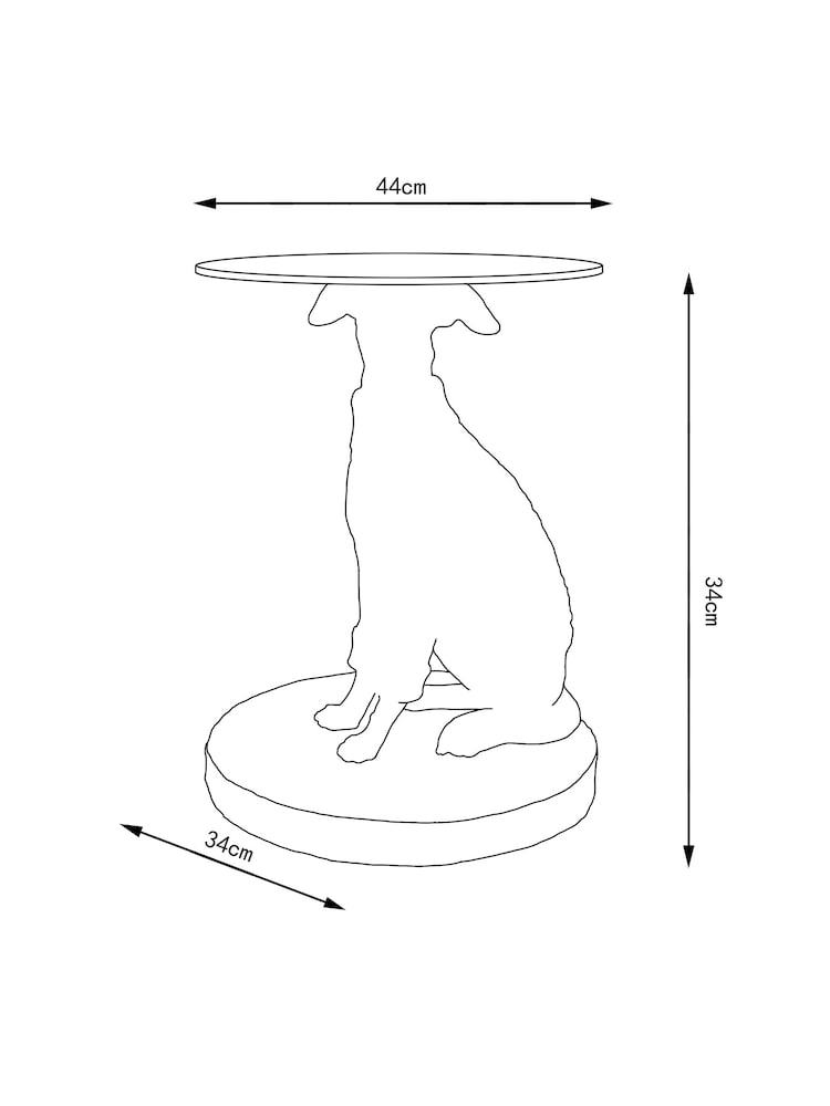 Natural Whippet Dog Glass Resin Side Table - Image 6 of 6