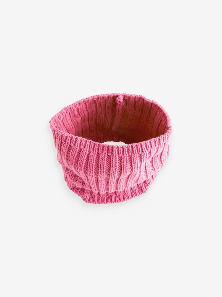 Bright Pink Ribbed Knitted Snood (1-16yrs) - Image 1 of 2