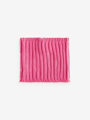 Bright Pink Ribbed Knitted Snood (1-16yrs) - Image 2 of 2
