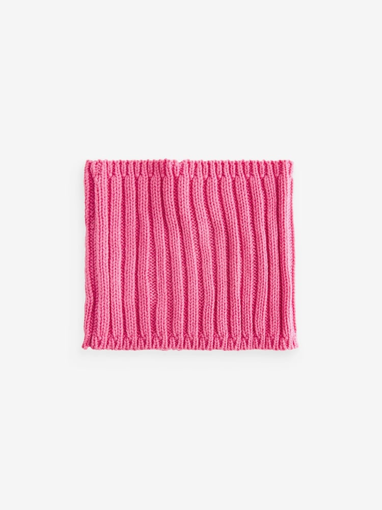 Bright Pink Ribbed Knitted Snood (1-16yrs) - Image 2 of 2