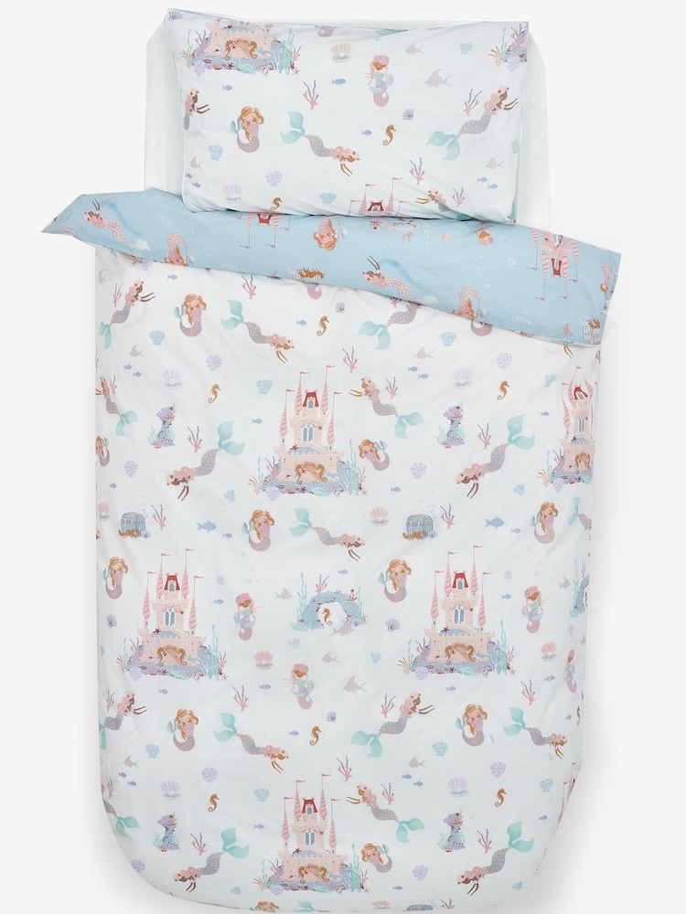 Multi Mermaid Print Duvet Cover and Pillowcase Set - Image 10 of 12