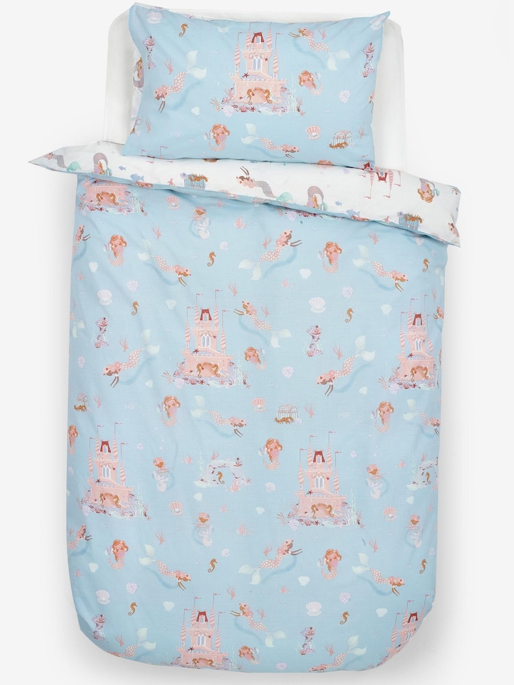 Multi Mermaid Print Duvet Cover and Pillowcase Set - Image 9 of 12