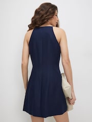 Azul - Vestido mini sin mangas con botones delanteros efecto lino de River Island - Imagen 2 de 4