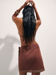 River Island Brown Beaded Mini Skirt - Image 3 of 4