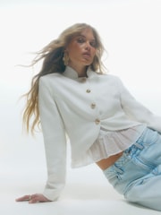 River Island White Asymmetric Military Jacket - Image 2 of 4