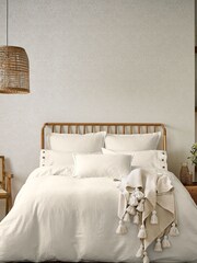 Morris & Co. White Pure Linen Cotton Bed Cushion - Image 4 of 5