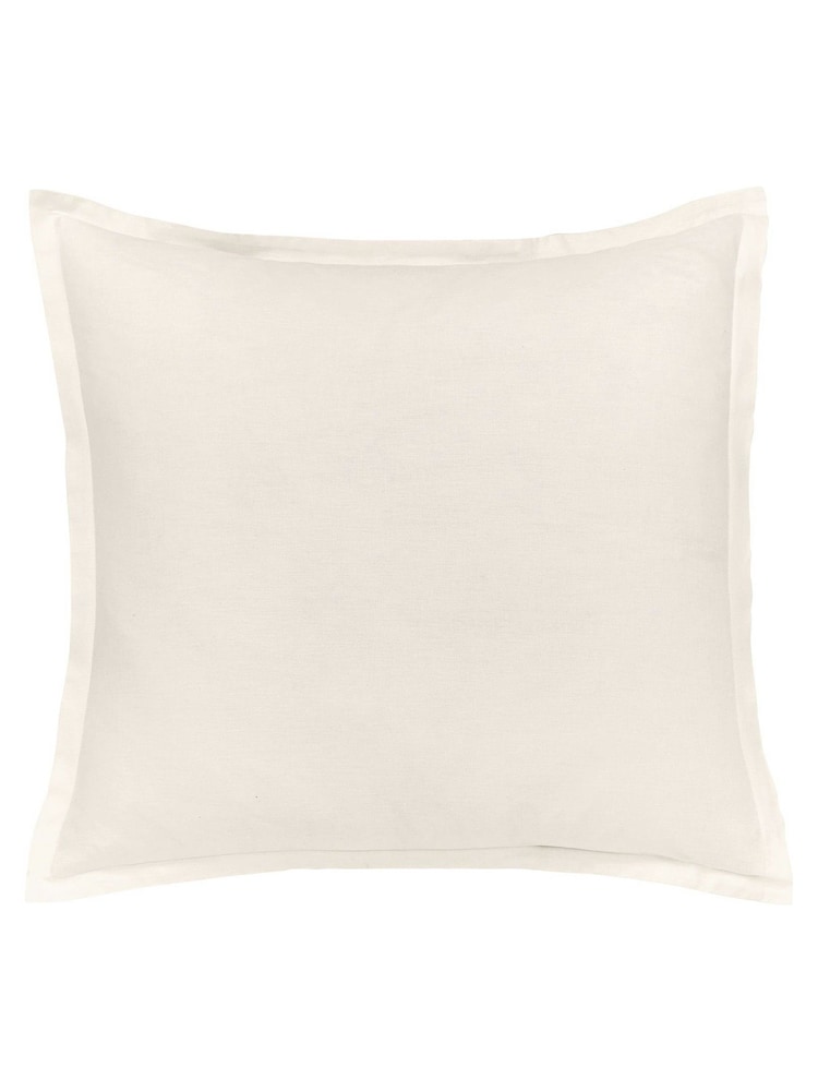 Morris & Co White Pure Linen Cotton Bed Square Pillowcase - Image 4 of 4
