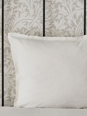 Morris & Co Silver Pure Linen Cotton Bed Square Pillowcase - Image 3 of 4