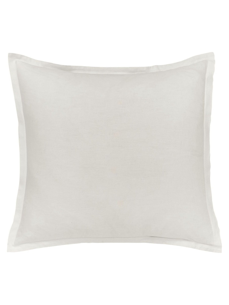 Morris & Co Silver Pure Linen Cotton Bed Square Pillowcase - Image 4 of 4
