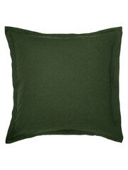 Morris & Co Green Linen Cotton Bed Square Pillowcase - Image 4 of 4