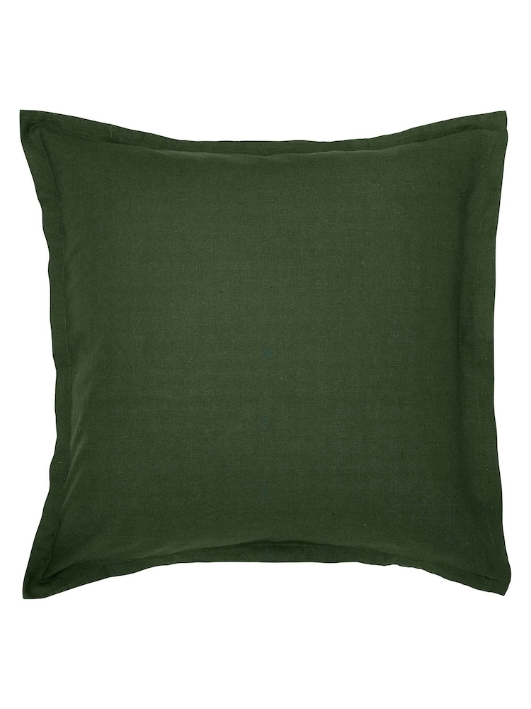 Morris & Co Green Linen Cotton Bed Square Pillowcase - Image 4 of 4 Morris & Co Green Linen Cotton Bed Square Pillowcase - Image 4 of 4