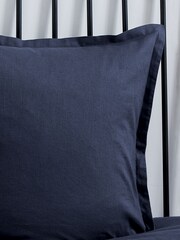 Morris & Co Blue Linen Cotton Bed Square Pillowcase - Image 3 of 4