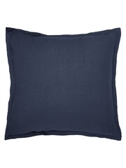 Morris & Co Blue Linen Cotton Bed Square Pillowcase - Image 4 of 4