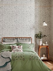 Morris & Co Green Brophy Embroidery Throw - Image 2 of 4
