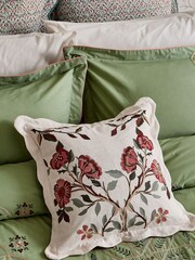 Morris & Co. Green Brophy Embroidery Cushion - Image 1 of 4