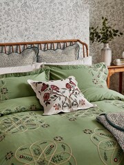 Morris & Co. Green Brophy Embroidery Cushion - Image 3 of 4