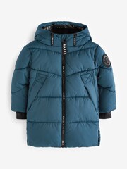 Manteau long Baker by Ted Baker bleu imperméable à rembourrage - Image 10 of 12