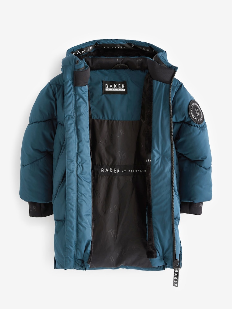 Manteau long Baker by Ted Baker bleu imperméable à rembourrage - Image 11 of 12