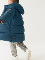 Manteau long Baker by Ted Baker bleu imperméable à rembourrage - Image 5 of 12