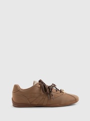 River Island Brown Slim Double Lace Trainers - Image 1 of 5