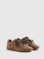River Island Brown Slim Double Lace Trainers - Image 2 of 5