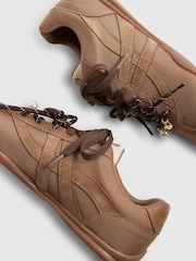 River Island Brown Slim Double Lace Trainers - Image 5 of 5