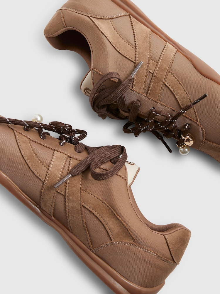 River Island Brown Slim Double Lace Trainers - Image 5 of 5 River Island Brown Slim Double Lace Trainers - Image 5 of 5