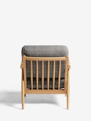 Tweedy Check Lawson Mid Grey, Oak Effect Frame Hampton Wooden Accent Chair - Image 7 of 9