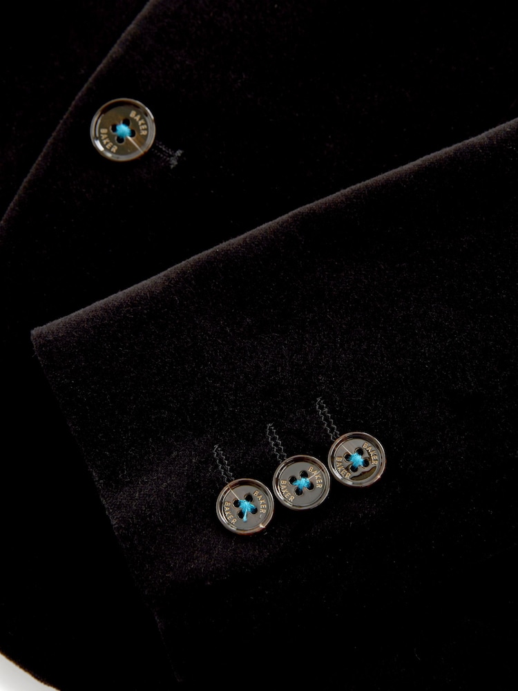 Baker by Ted Baker Black Velvet Suit Jacket - Image 10 of 11