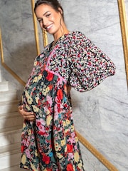Seraphine Red Boho Maternity To Breastfeeding Dress - Image 3 of 4