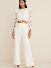 White Occasion Lace Long Sleeve Top - Image 2 of 6