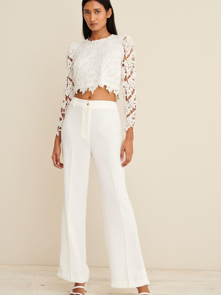 White Occasion Lace Long Sleeve Top - Image 2 of 6 White Occasion Lace Long Sleeve Top - Image 2 of 6