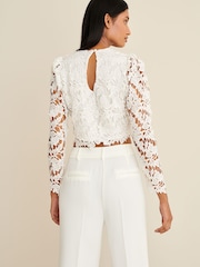 White Occasion Lace Long Sleeve Top - Image 3 of 6