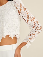 White Occasion Lace Long Sleeve Top - Image 4 of 6