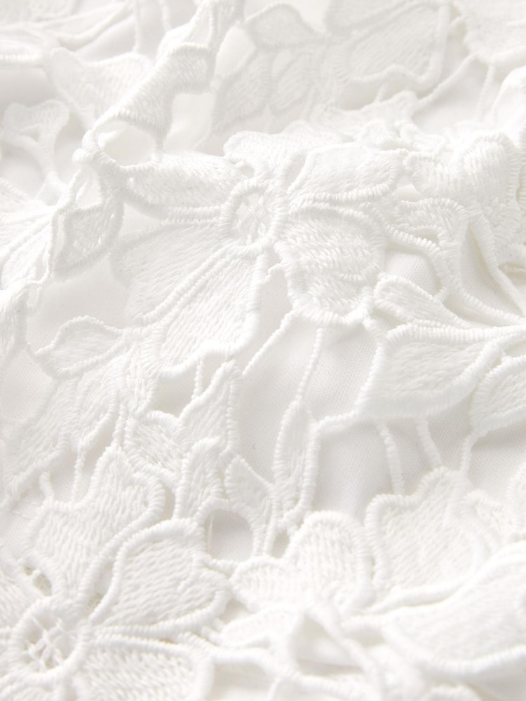 White Occasion Lace Long Sleeve Top - Image 6 of 6 White Occasion Lace Long Sleeve Top - Image 6 of 6