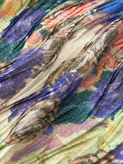 Ecru Cream Floral Long Sleeve Metallic Occasion Top - Image 7 of 7