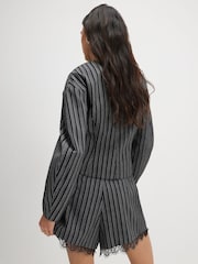 River Island Black Pinstripe Cocoon Sleeve Jacket - Image 4 of 4