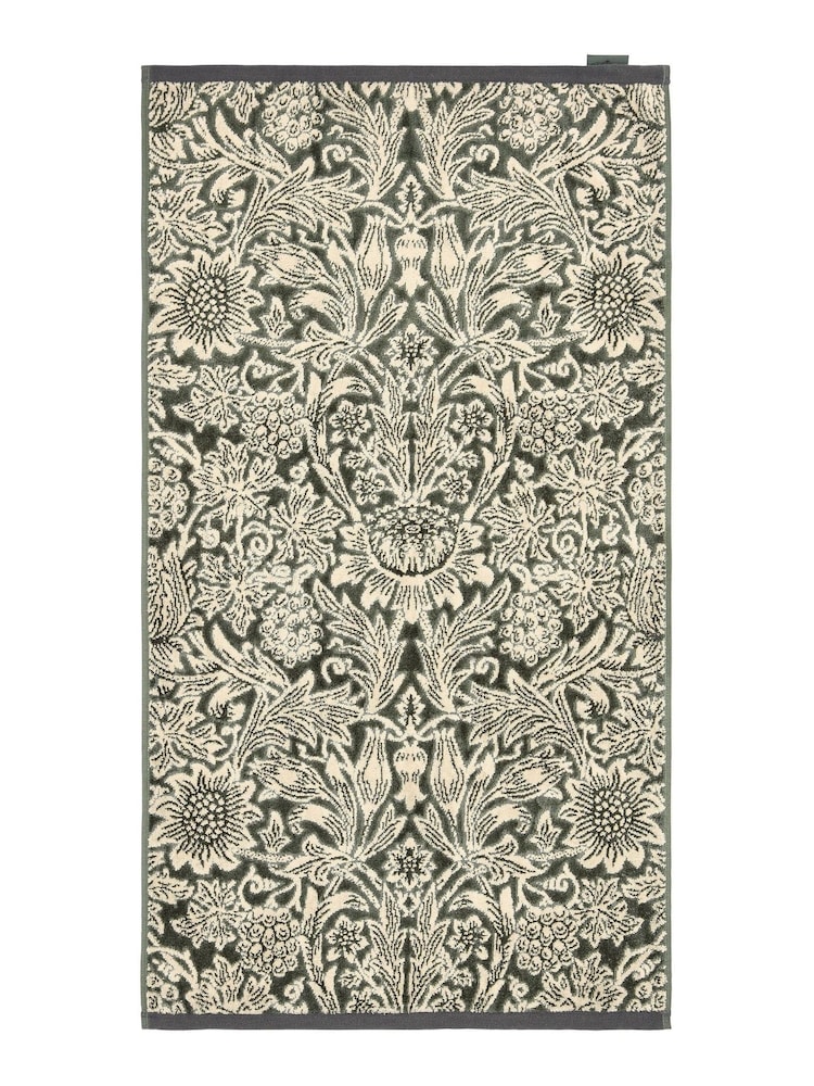 Morris & Co Green Sunflower Hand Towel - Image 3 of 3