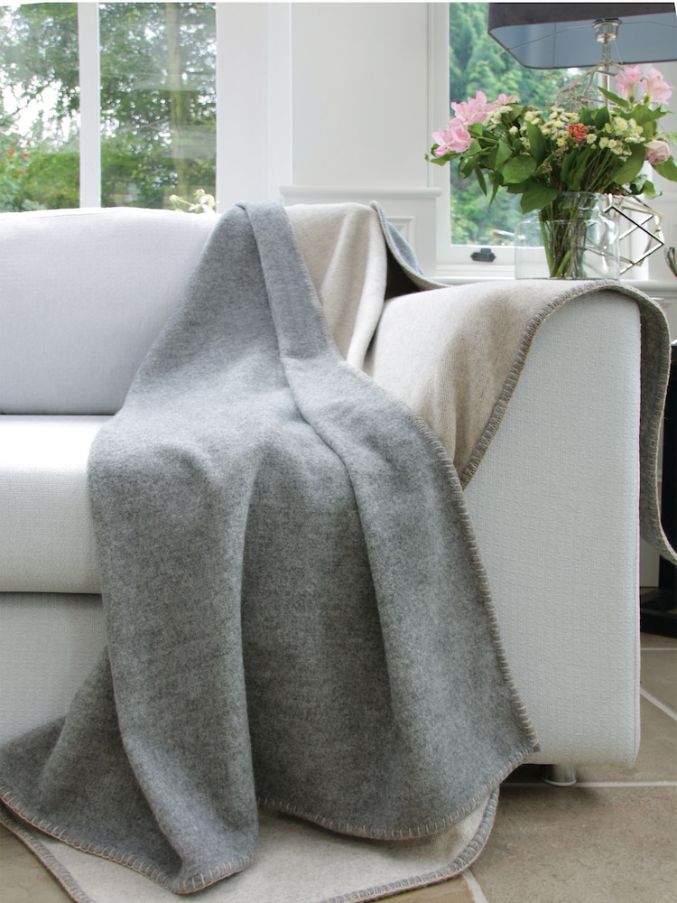 Hug Rug Grey Luxury Wool Throw - Image 1 of 4